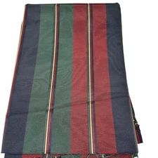 Vintage Stripe Burgundy, Navy and Green 2 separate pieces of fabric 