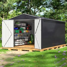 Outdoor Metal Storage Shed Tool Shed with Lockable Door for Backyard Garden Tool
