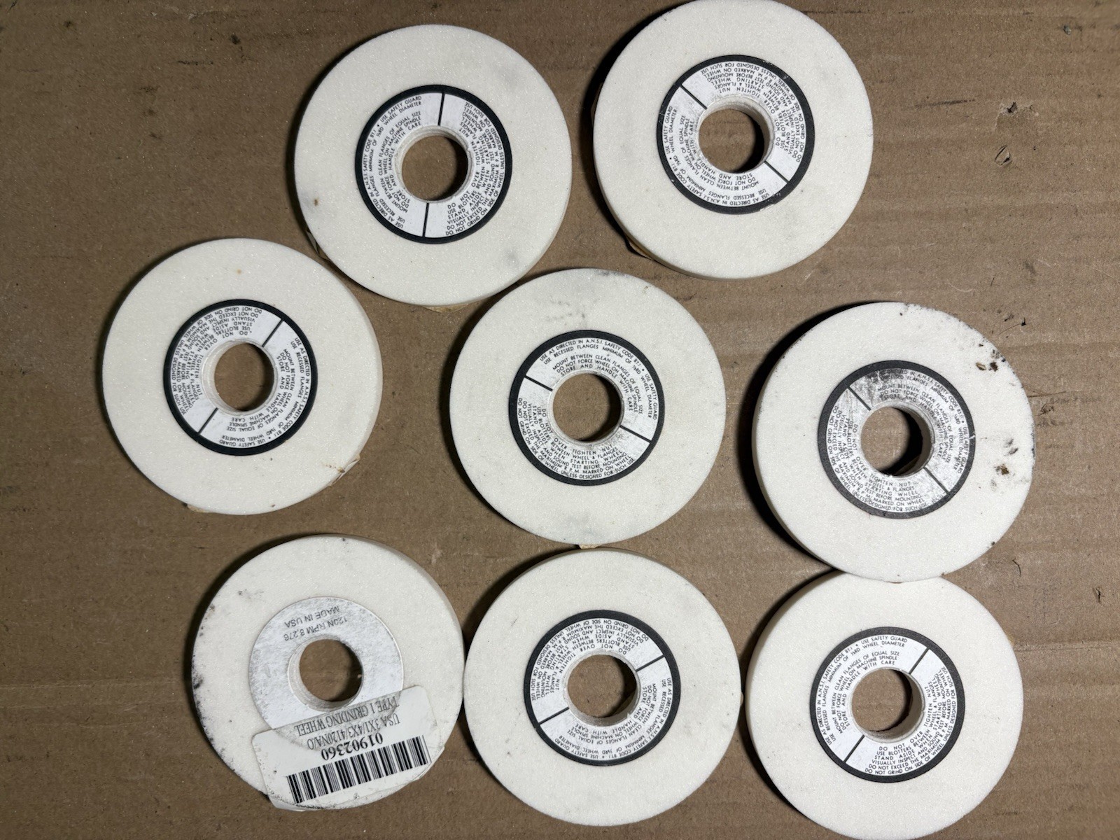 Lot of 8 3 x 1/4 x 3/4 Grinding Wheels 01902360 USA Type 1