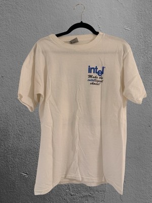 RARE Vintage 90s Intel 486 Powerful People Powerful Products T Shirt Tech - L