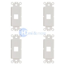 4 PCS Keystone Wall Plate Insert 1 One Port Hole for Decora Wallplate White