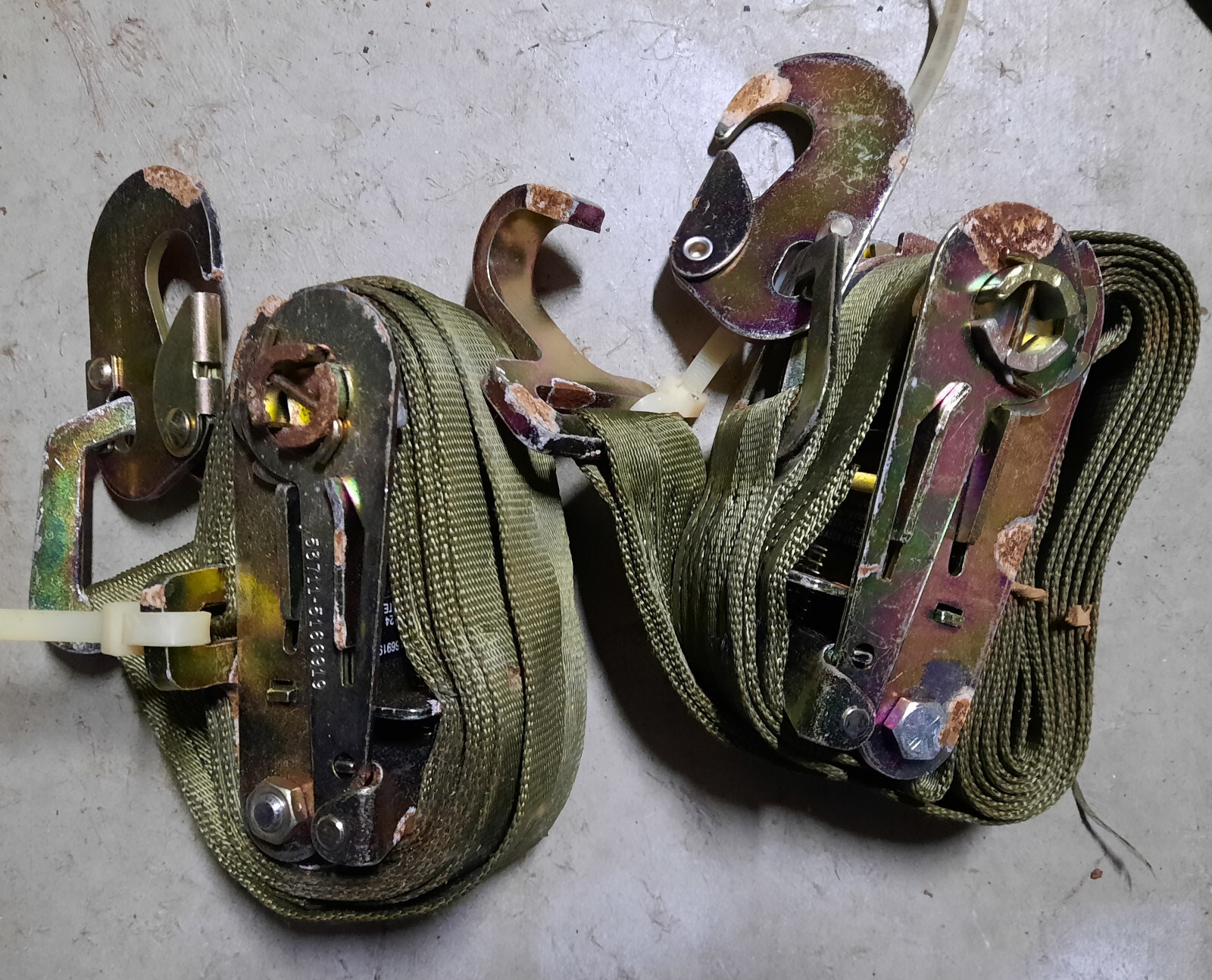 Pair of Heavy Duty Military Ratchet Straps 10’ Surplus Tie Downs eBay