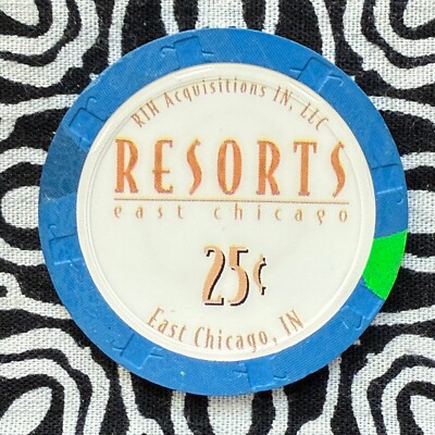 Resorts 25c $0.25 East Chicago, Indiana Gaming Poker Casino Chip B53