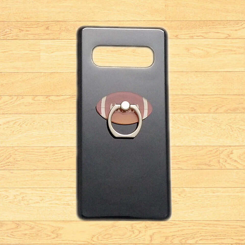Cover For Various Phones 3D Rugby Finger Ring Stand Holder Black Hard Back Case