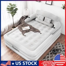 Inflatable High Raised Double King Size Air Bed Mattress with Pump & Pillow Kit