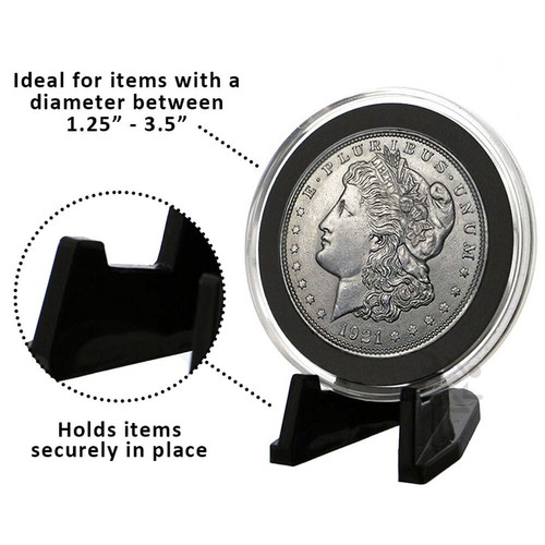 (100) Caballetes OnFireGuy negros para monedas soportes Air-Tite caballetes para exhibición de monedas - Imagen 3 de 5