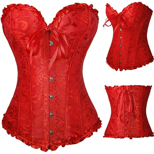 Neu sexy baskische Schnürung Dessous Damen Korsett Top Bustier Steampunk Gothic S-6X - Bild 20 von 39