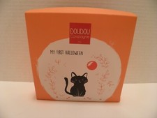 Halloween Black Cat Infant Slippers 0-6 Months Plus DouDou Et Compagnie NIB