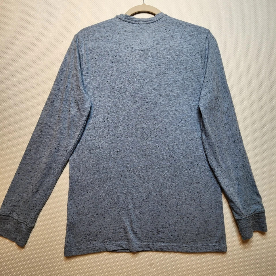 Marc Anthony Mens Henley Shirt Small Grey Snap Long Sleeve Cotton Blend - Image 4 of 4