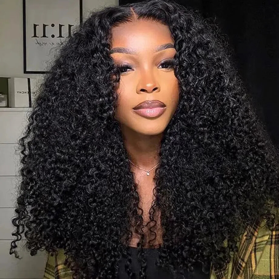 Kinky Curly HD Lace Wig Glueless Human Hair 4x4 Closure