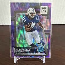 2022 Optic Football Jelani Woods PURPLE SHOCK RATED ROOKIE #287 Panini Colts SP