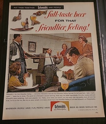 Schmidt's Philadelphia Beer Print Ad Advertisement 1962 10x13