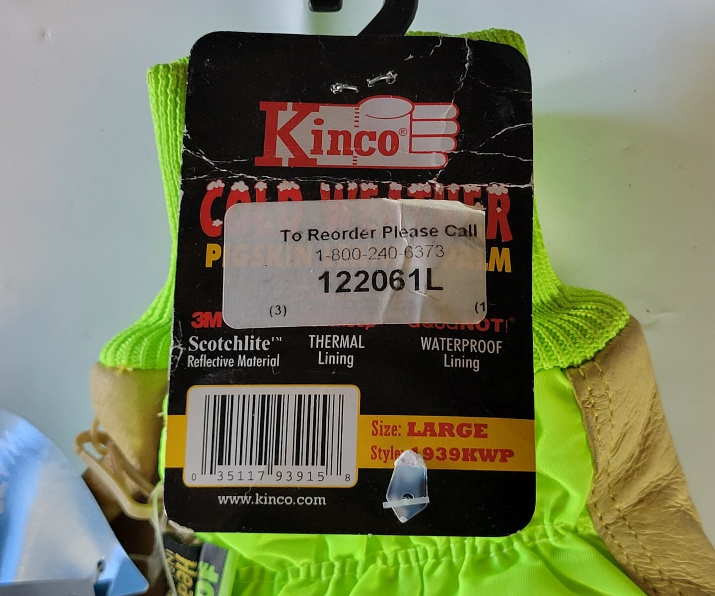 Kinco High Vis Reflective Lined WATERPROOF Pigskin Cold Weather WORK