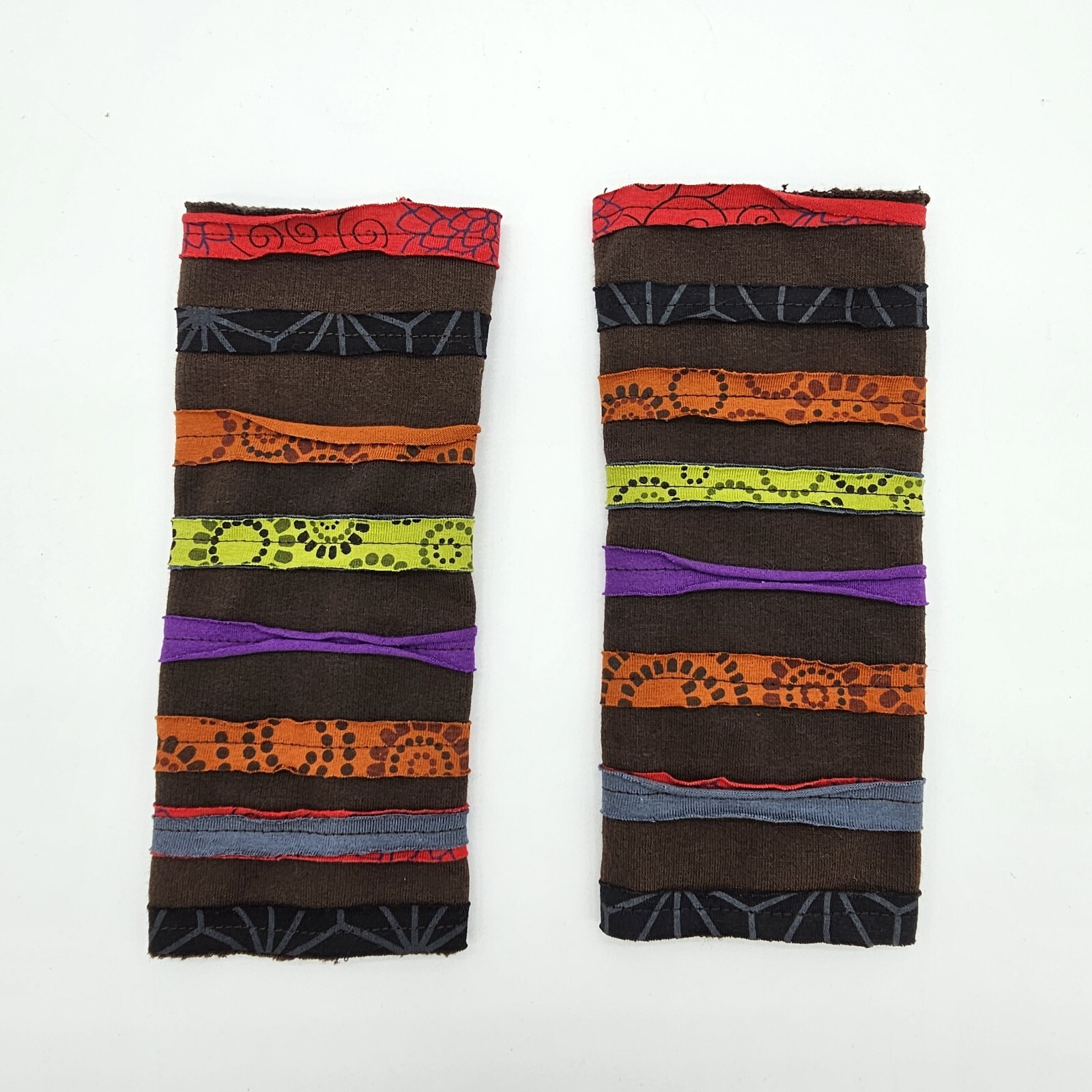 Handmade Patchwork Hobo Beanie Hat Arm Warmer Set… - image 11