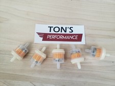 5 pack Motorcycle Gas Inline Fuel Filter Petrol Magnetic Pipes Lines 1/4" Tube