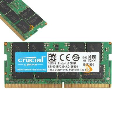 32GB Crucial 2x 16GB 2RX8 PC4-19200 DDR4-2400T Arbeitsspeicher RAM