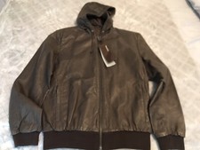 mens hooded leather jacket