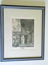  Antique Original, Engraving, "Deliverance of Prisoners"  after JP Laurens 1888
