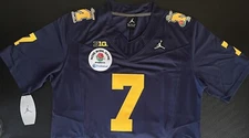ROSE BOWL Playoff Donovan Edwards Diamond Michigan Wolverines Jersey Blue Patch