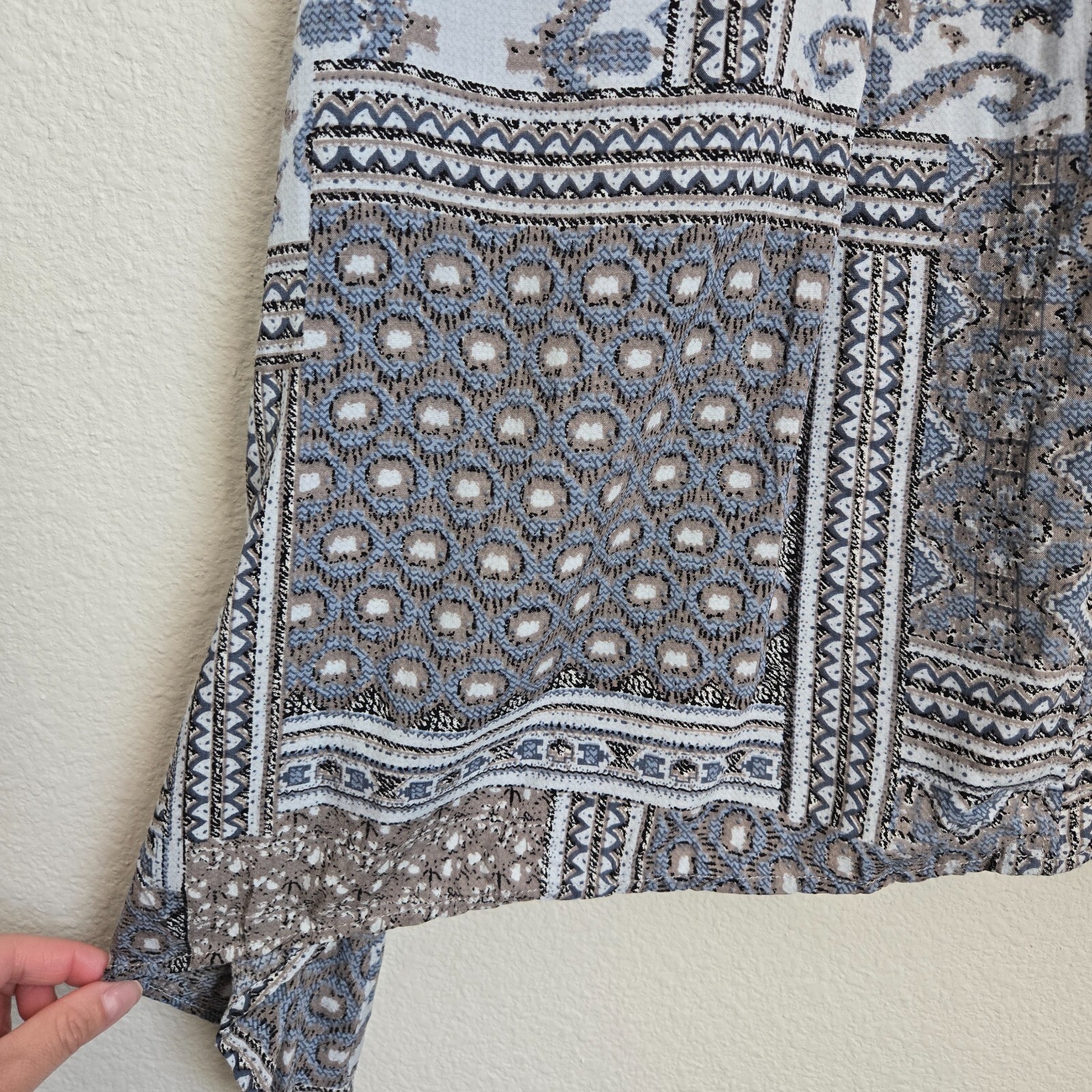 Mystree Moroccan Patchwork Pattern Shark-bite Hem… - image 9