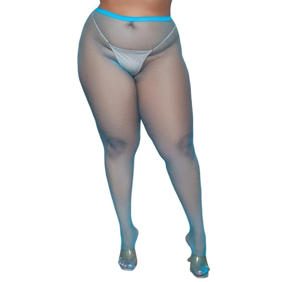 Pantimedias Turquesa Red Cintura Alta Elastizadas Transparentes Regular o Talla Grande 2302 Foto 4 de 4