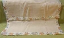 Quiltex Baby Blanket 36" x 47" Bunny Bear Stars Sheep Lamb Blue Pink USA Vintage