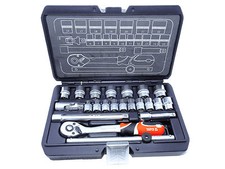 Ratschenkasten 3/8 Zoll Knarrenkasten Steckschlüssel Satz KFZ Werkzeug Koffer