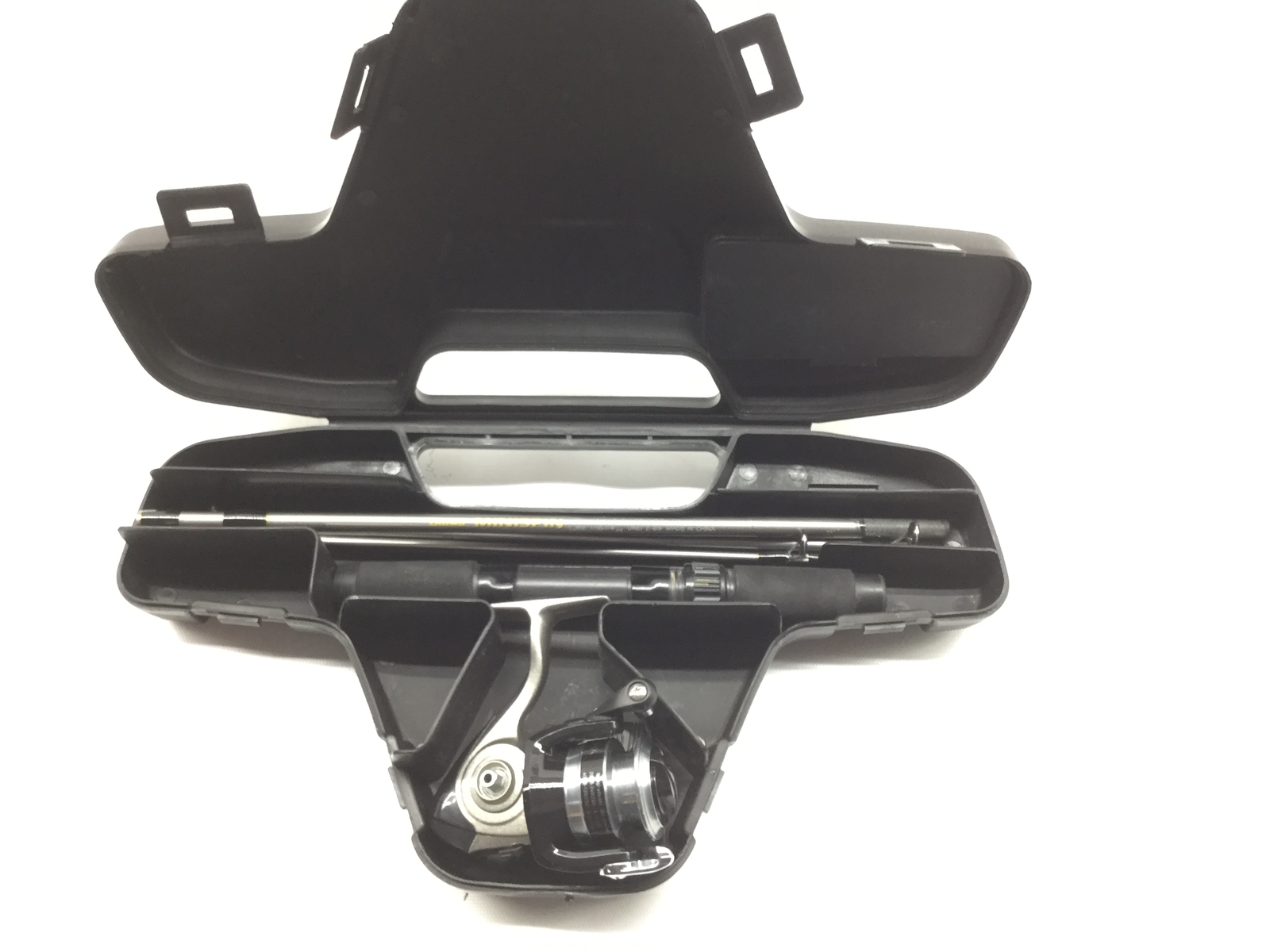 daiwa mini system minispin ultralight spinning reel and rod combo in hard carry case