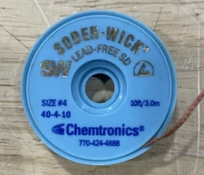 Chemtronics 40-4-10 SODER-WICK Lead Free Desoldering Braid, 0.110", 10' ESD Safe