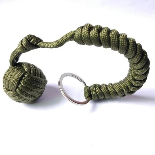 Paracord Monkey Fist Keychain with Steel Ball – Outdoor Survival & Safety Tool - Picture 13 of 13