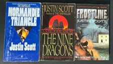 3 Justin Scott Books - Frostline, The Nine Dragons, and Normandie Triangle