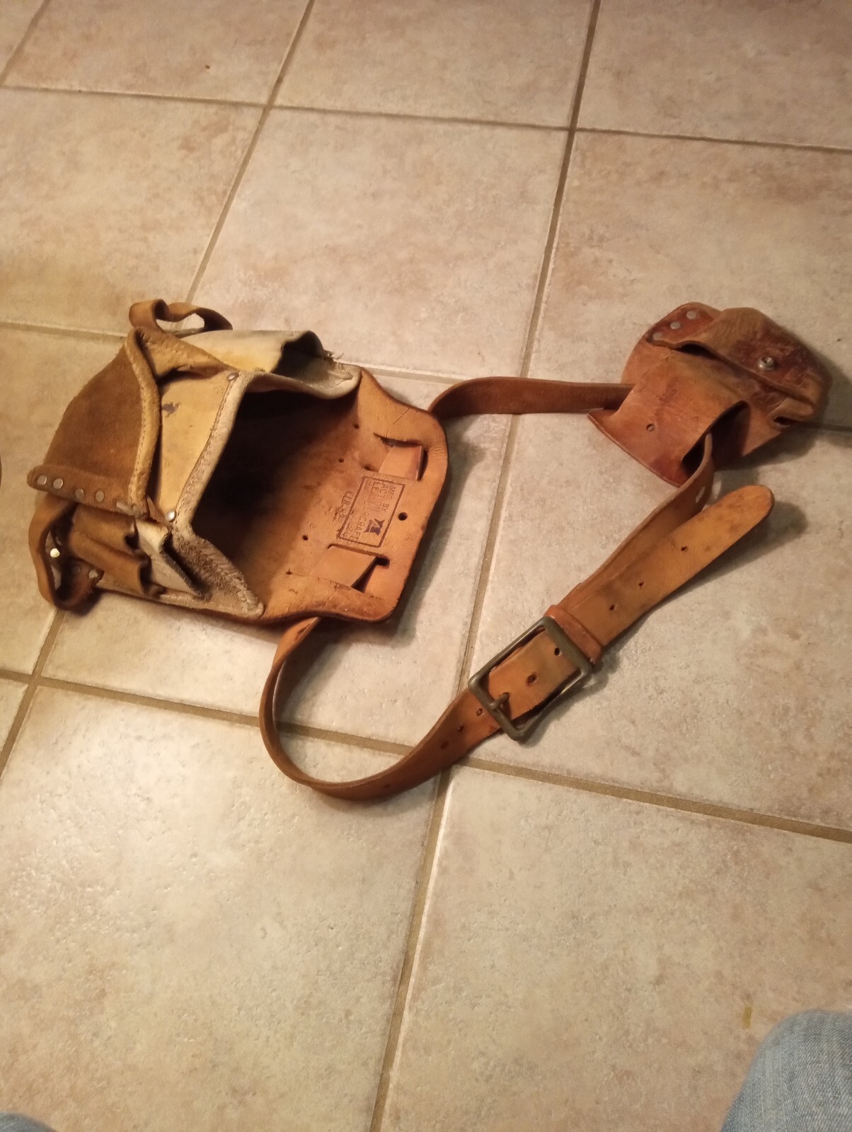 Vintage Action Leathercraft Tool Belt W Pouches Leather Craft Rooster
