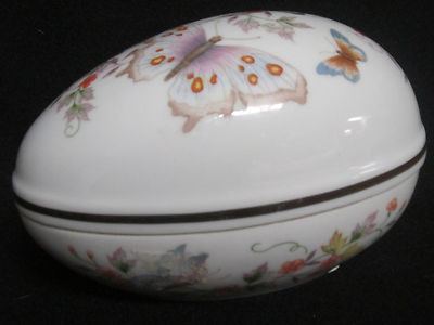 Avon Fine Porcelain Large Easter Egg with 22K Gold Accents Butterfly Flowers