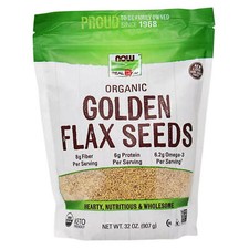 NOW FOODS Golden Flax Seeds Organic 32 oz