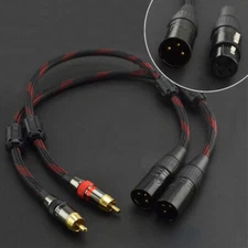 Pair HiFi Copper RCA to XLR Female / Male Audio Signal Cable for MIC/Amplifier