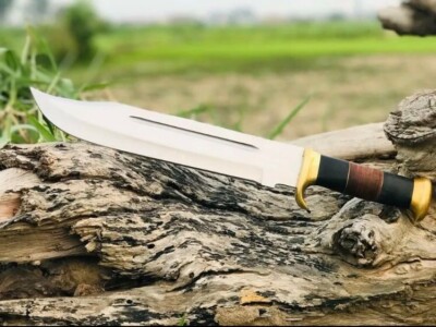Custom handmade Crocodile Dundee knife 18 inches High Polish Survival Bowie