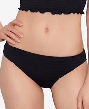 MSRP 20 Salt  Cove Womens Seersucker Hipster Bottoms Black Size Medium