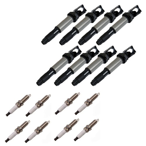 Spark Plugs + UF522 Ignition Coils Sets For BMW E71 F02 750Li F01 750i