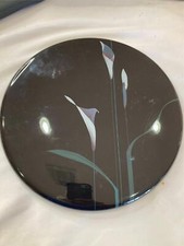 MIKASA FX005 OPUS BLACK CAKE TRAY CHEESE PLATE W/ KNIFE --FREE SHIP VGC