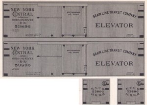 Steam-era HO scale gray, printed 37' boxcar sides & ends NYC