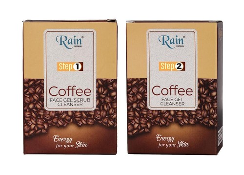 Rain Herbal Coffee Face Cleanser Scrub and Gel For Womens Combo Pack o616 - Picture 2 of 4