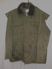 Sears Work N Leisure Mens Coat Size L 42 - 44 Nylon Shell Quilted Lining Hood