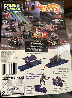 RARE-HOT WHEELS-CRASH & SMASH BIKES--CYBER FORCE--STRYKER---1995