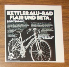 Seltene Werbung KETTLER ALU-RAD Flair & Beta - Leicht und gut 1980
