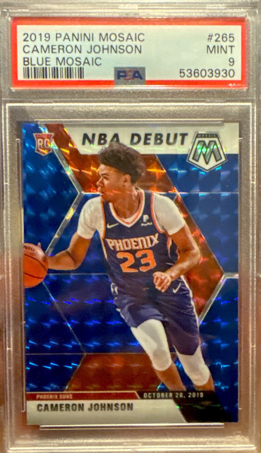 2019-20 Panini Mosaic CAMERON JOHNSON Blue Mosaic #d /99 #265 RC Suns