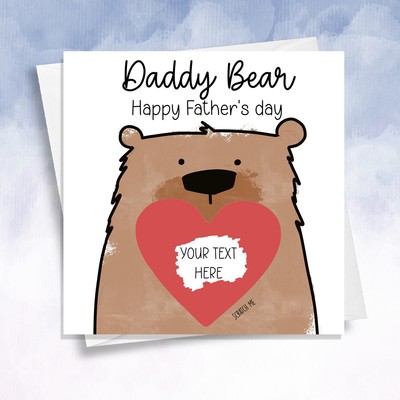 Personalisierte Geschenkkarte Papa Bär Scratch Off Reveal Pops Opa 1. Väter