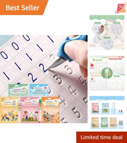 Magical 5-in-1 Handwriting Practice Copybook for Children - Reusable & Fun