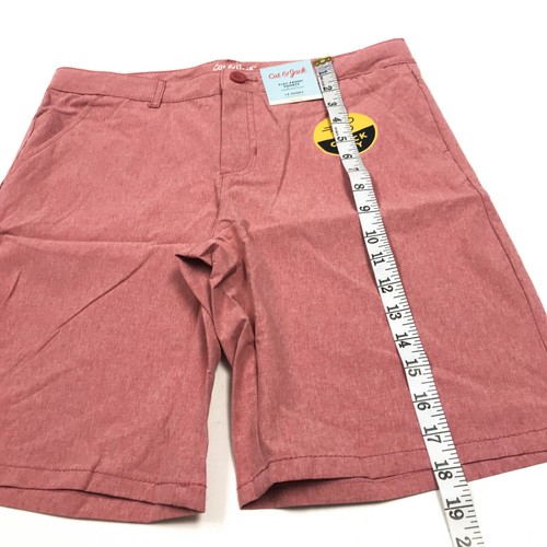 Cat & Jack Boys Size 14 Husky Flat-Front Shorts Adjustable Waist Red - Picture 3 of 10