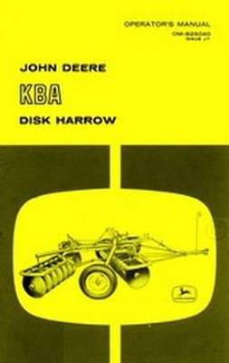 John Deere KBA  Disk Harrow Operators Manual JD