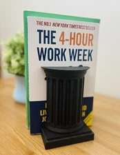 Rustic Classic Greek Roman Bookend, Galaxy Black Marble Column